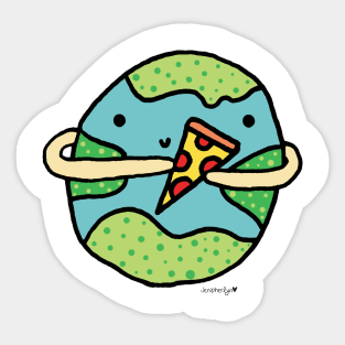 Peace & Pizza On Earth - no text! Sticker